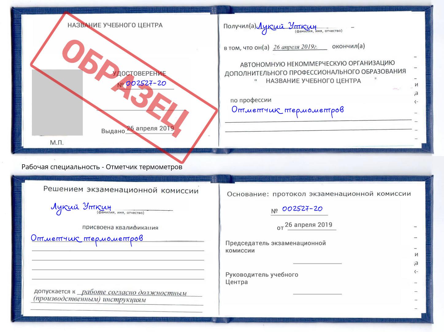 Отметчик термометров Зима