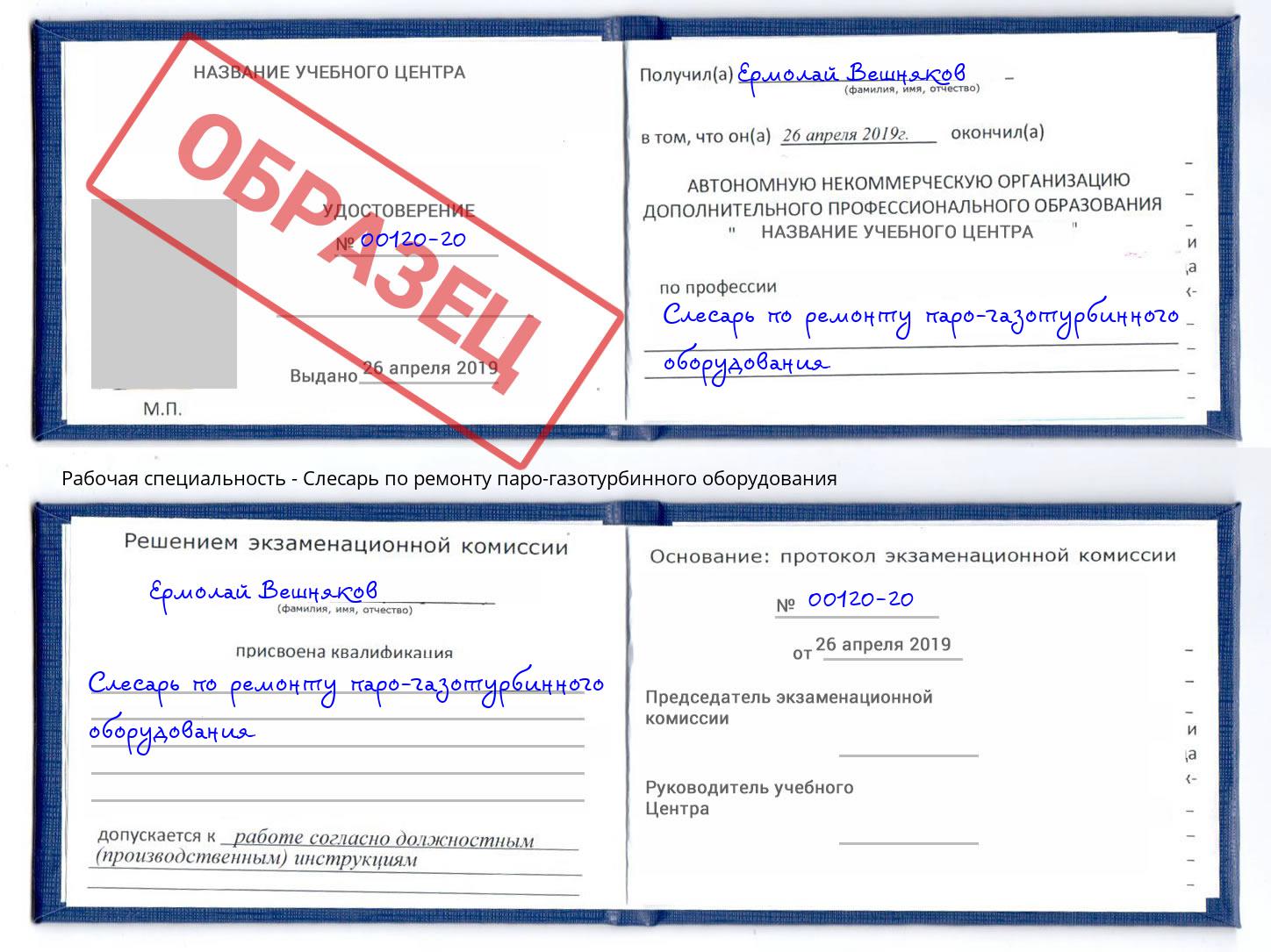 Слесарь по ремонту паро-газотурбинного оборудования Зима