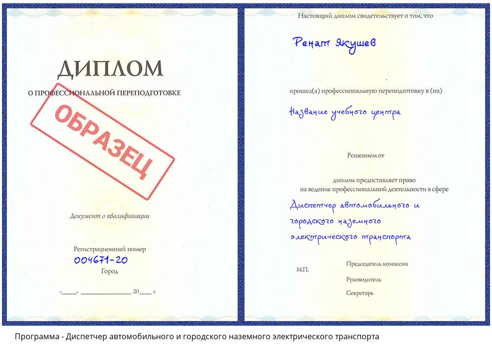 Диспетчер автомобильного и городского наземного электрического транспорта Зима