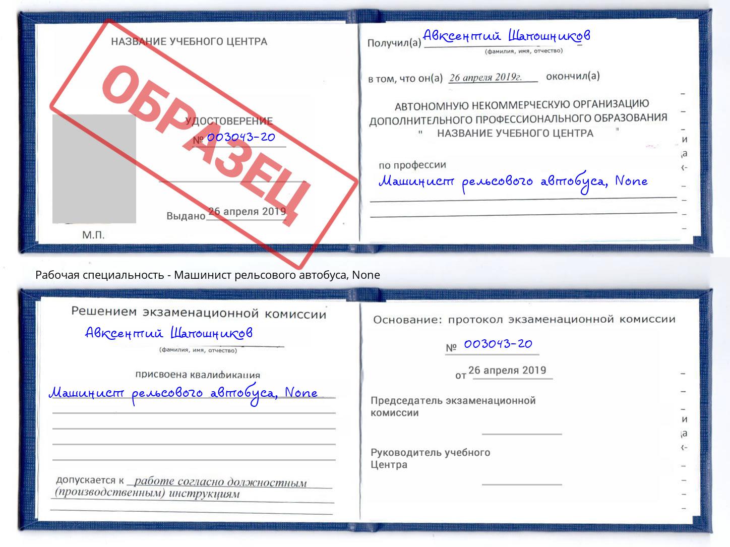корочка None Машинист рельсового автобуса Зима