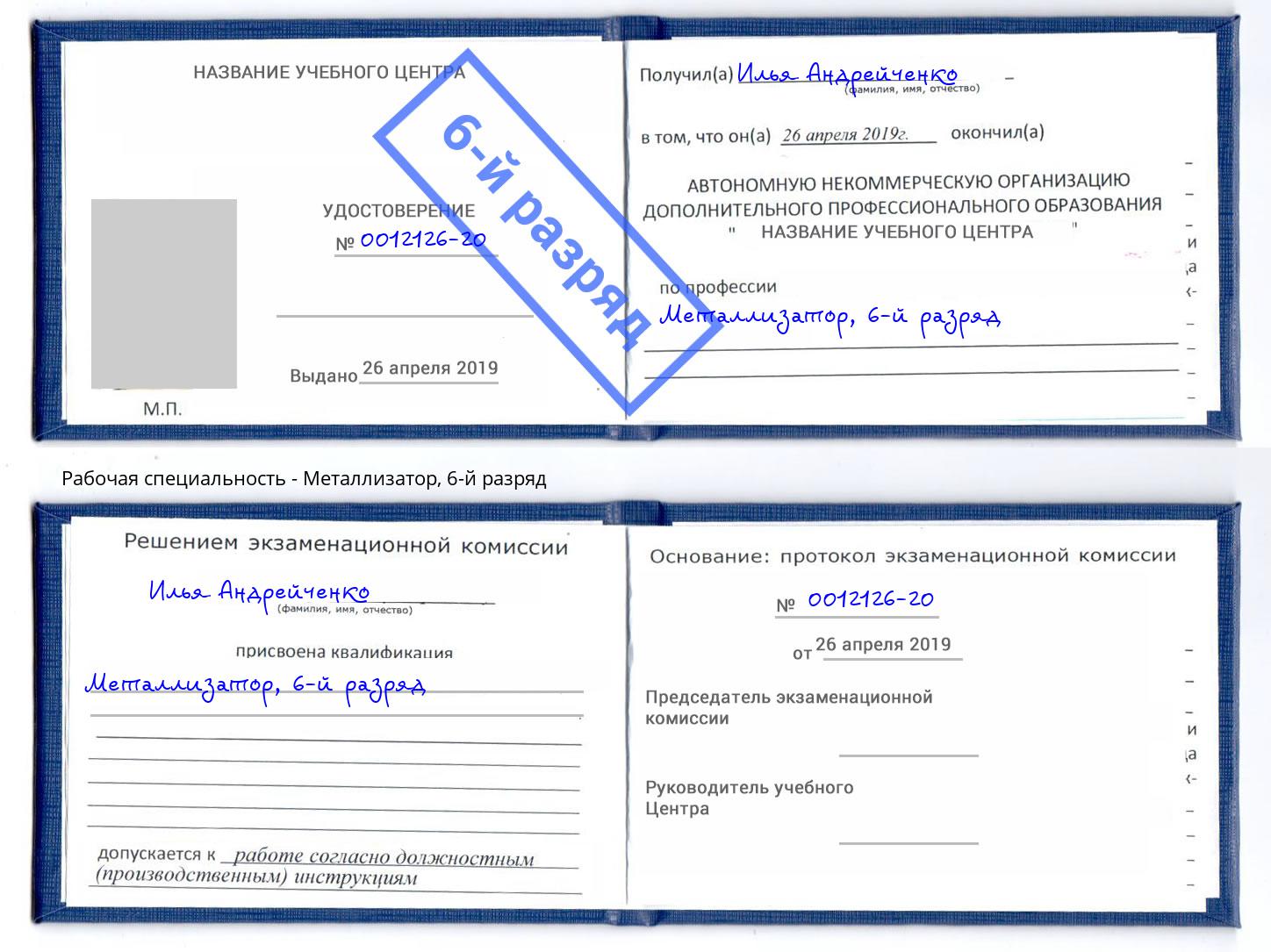 корочка 6-й разряд Металлизатор Зима