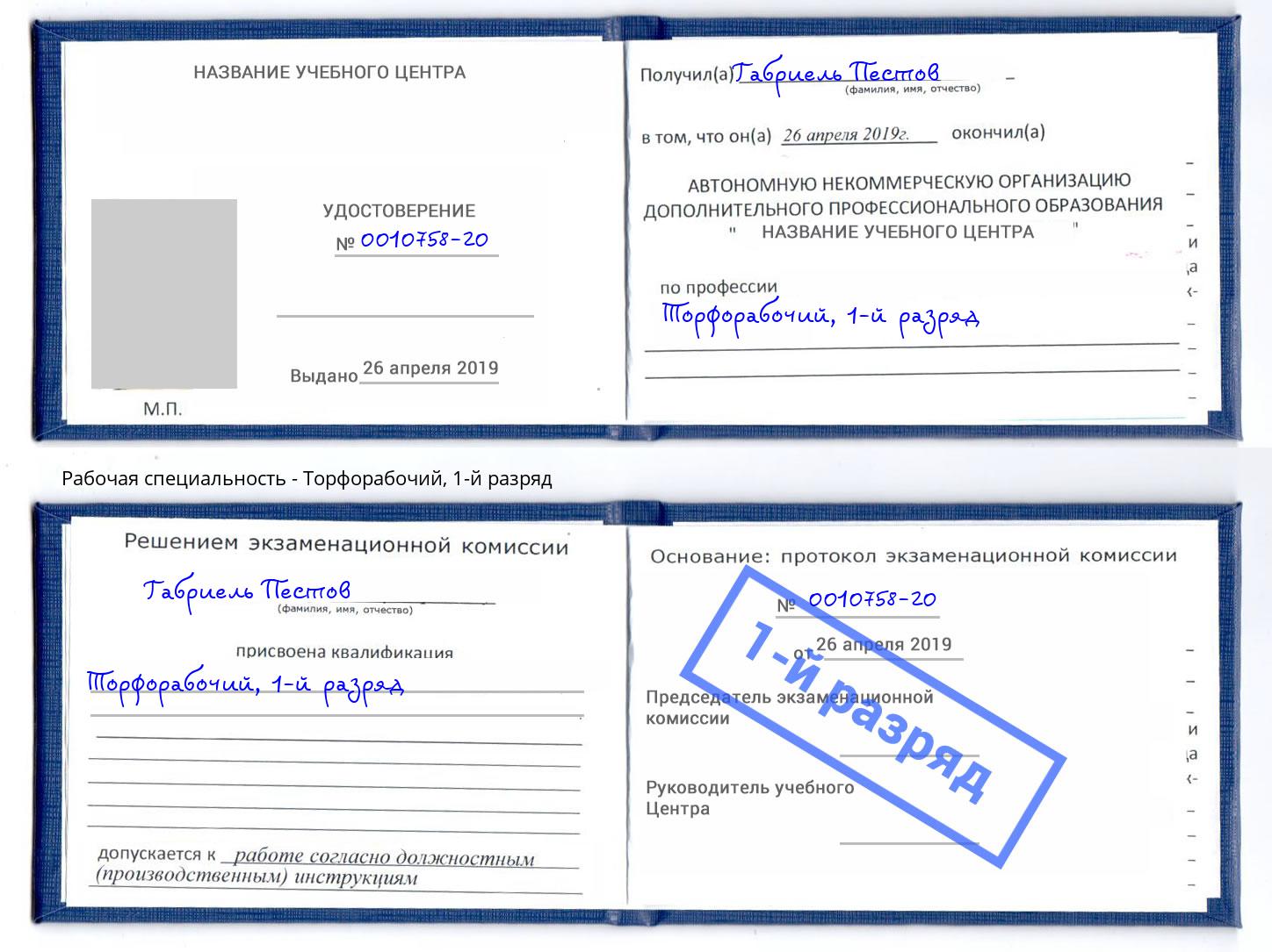 корочка 1-й разряд Торфорабочий Зима